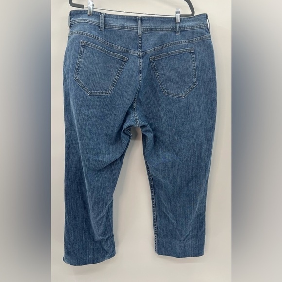 Crop Jeans Women's 24WP Relaxed Fit Blue Cuffed Cotton Stretch - Picture 7 of 8